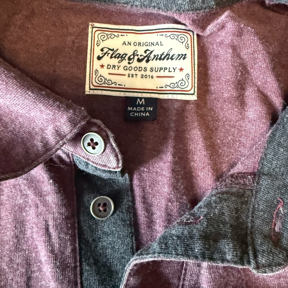 Flag & Anthem Men's Burgundy and Gray Polo Shirt